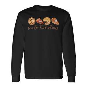 T-shirt à manches longues « Pie For Two Please Thanksgiving Pregnancy Announcement » - Product Image 1