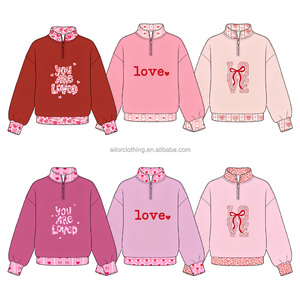 Sweat-shirt pour filles, col montant, manches longues, avec impression personnalisée, couleur, taille et motif sur mesure - Product Image 3