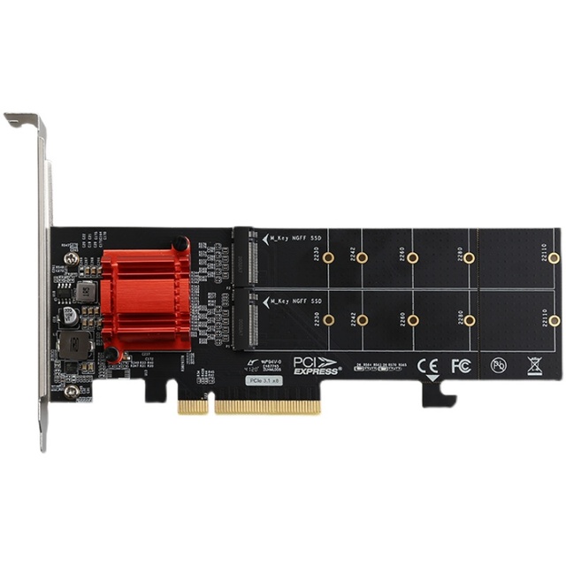 PCI-E3.1X8 Dual M.2 Hard Disk Expansion Card The ASM2812 Supports The NVME Protocol Full Speed Expansion Card