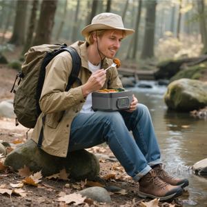 OEM Design <b>Rechargeable</b> 1.2L <b>USB</b> <b>Battery</b>-Powered Electric Insulated Lunch Box for Car Outdoor Use Multi-Function Food Warmer - Product Image 5