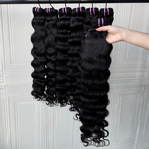 Extensions de cheveux humains ondulés cambodgiens de couleur naturelle, 100% cheveux vierges, double trame machine, brillants, lisses, sans perte, directement de l'usine - Product Image 3