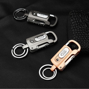 Porte-clés multifonctions allume-cigare avec lumière ouvrante Chargement <span class=keywords><strong>USB</strong></span> Briquet porte-clés portable extérieur en métal - Product Image 6