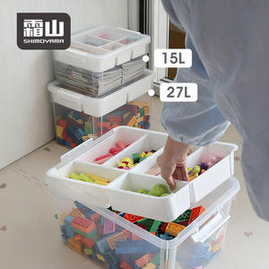 Shimoyama กล่องเก็บของเล่นหลายชั้นความจุขนาดใหญ่กล่องเก็บของเล่น PP แบบพกพากล่องเก็บของเล่นที่มองเห็นได้ - Product Image 6