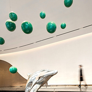 Роскошный зеленый декоративный шар из нержавеющей стали полая Сфера с отверстием для подвешенного искусства или внутренней отделки - Product Image 4