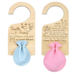 Dente fata porta appendiabiti con rustica appendiabiti da parete incoraggiante regalo per i bambini incisi in <span class=keywords><strong>legno</strong></span> borse per denti persi - Product Image 1