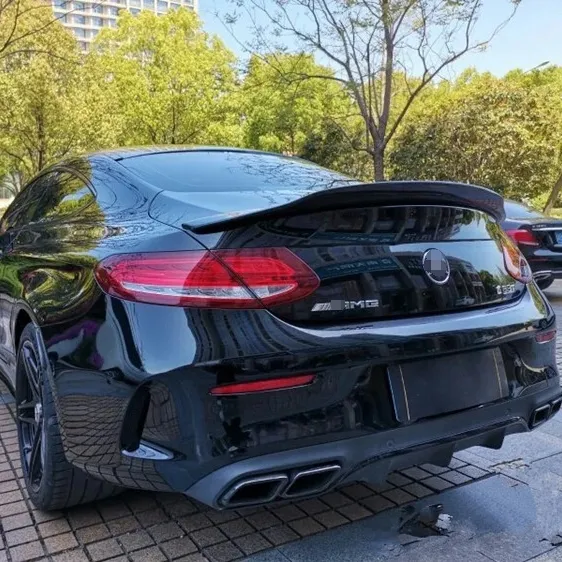 Duckbill HighkickWingリアトランクスポイラーforBenz C200 C300 W205 Coupe C63 AMG S2 Door Carbon Fiber Popular Rear Wing