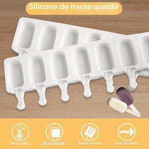 Moule à glaces ovales à 8 compartiments, moule en silicone pour la fabrication de glaces et de chocolats faits maison - Product Image 3