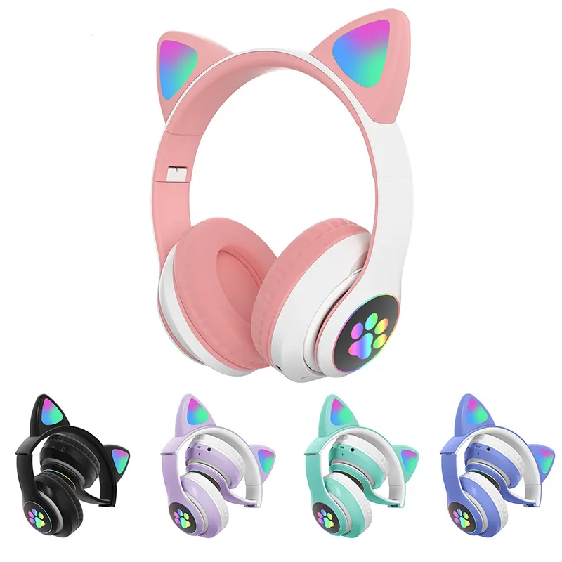 Headphone Anak Diskon Besar 2022 Earphone Telinga Kucing Lucu Nirkabel Headphone Headset Headphone