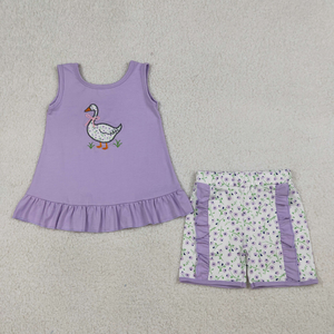 Conjunto de Ropa para Bebés Niñas con Bordado Floral, Túnica y Pantalones Cortos con Volantes - Product Image 6