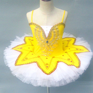 Traje de baile Cygnet de actuación de princesa para niños, vestido de tutú Halter para niña, práctica - Product Image 6