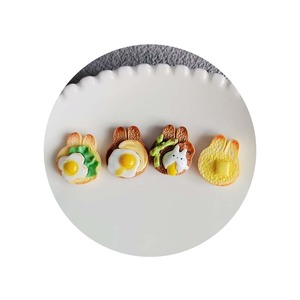 Nouveau doux 100 pièces Kawaii dessin animé <span class=keywords><strong>lapin</strong></span> forme pain grillé avec oeufs frits résine Flatback Cabochons <span class=keywords><strong>pour</strong></span> bijoux à bricoler soi-même artisanat - Product Image 1