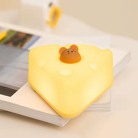 Veilleuse en silicone BD Cheese pour chambre d'enfant, lampe animale mignonne, veilleuse pour enfants, veilleuse personnalisée pour chambre à coucher