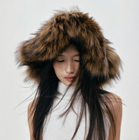 Gorro de invierno de felpa para mujer, cálido y esponjoso, estilo pescador, gorro de piel sintética.