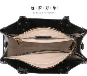 กระเป๋าโท้ทหนังแท้ขนาดใหญ่สำหรับผู้หญิง แฟชั่นใหม่ คุณภาพสูง กระเป๋าธุรกิจเรียบง่าย กระเป๋าสะพายไหล่ผู้หญิง - Product Image 2