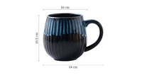 Mug en grès cannelé vintage fait main avec glaçure réactive, grande capacité, pour une esthétique intérieure optimale