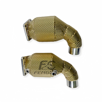 Downpipe de alto flujo OEM de 200 celdas con aislamiento dorado para Porsche 911 991 Turbo S 3.8T 2014-2019: mejora de rendimiento y potencia