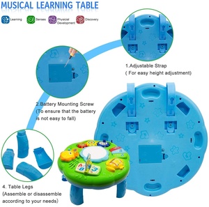 Mesa de Actividades Multifuncional para Niños, Mesa de Aprendizaje Musical <span class=keywords><strong>con</strong></span> Mini Piano y Tambor, Centro de Actividades, Juguete - Product Image 4