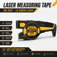 Mètre laser 2-en-1 GSFixtop 5m, niveau laser croisé à faisceau vert 515nm avec chargement Type-C OEM/ODM
