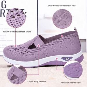 Zapatillas Deportivas Casuales de Verano para Mujer, Parte Superior de Malla Transpirable, Entresuela de PVC Antideslizante, Correa Ajustable, Resistentes al Desgaste, Planas para Caminar - Product Image 4