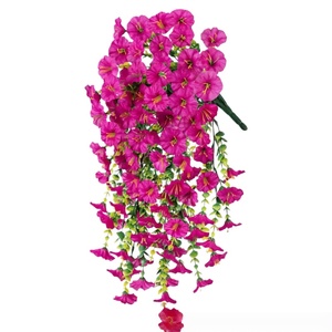 Flor Artificial de Gloría de la Mañana, Flor de Seda Colgante con Hojas de Eucalipto, Plantas Colgantes para Decoración del Hogar, Jardín, Ventana, Porche - Product Image 4