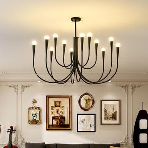 Candelabro Retro francés para sala de estar, lámpara de vela de Arte de estilo antiguo, ambiente Simple, comedor, dormitorio, Luz - Product Image 2