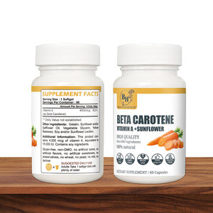 Capsules de bêta-carotène végétalien de qualité supérieure soutien de la vision santé de la peau complément alimentaire antioxydant pour adultes approvisionnement en vrac - Product Image 4