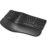 Clavier sans fil ergonomique rechargeable BT 2.4G USB avec pavé tactile, repose-poignet et tampon séparé pour plusieurs appareils – Nouveauté