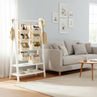 Armoire suspendue en tissu à quatre couches pour le rangement, gain de place, idéale pour l'organisation de la chambre, paniers de rangement pliables.