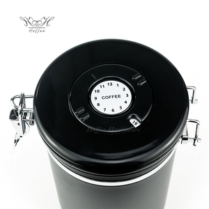 Logo personalizzato argento nero grande contenitore di caffè S M L ermetico con paletta data di tracciamento CO2 valvola chicco di caffè contenitore di stoccaggio - Product Image 5