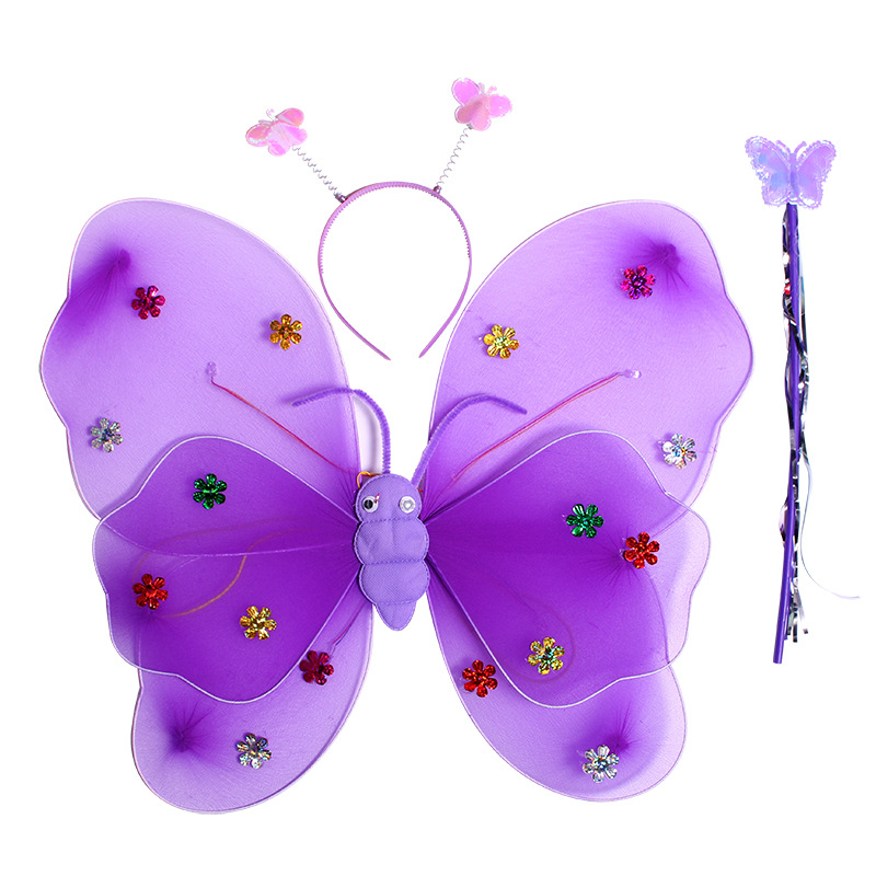 Лидер продаж, украшения для дня рождения, волшебная палочка, Набор детских крыльев бабочки