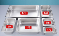 Bac Gastronorm Professionnel 1/2 en Acier Inoxydable, Design Carré Moderne avec Couvercle pour Buffet, Service Alimentaire, Table Chaude, Bac GN