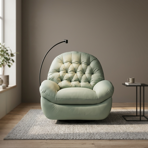 Sillón de Cuero Acolchado Moderno, Muebles de Sala de Estar de Estilo Contemporáneo, Diseño de Respaldo Sólido para Uso Doméstico - Product Image 2