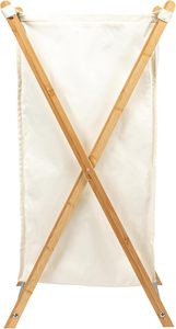 Cesto de Ropa Plegable con Marco de Bambú en Forma de X, con Bolsa Lavable, Artículos Esenciales para el Hogar - Product Image 4