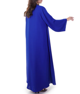 LEDUO - Bata de Satén Azul Rey, Color Sólido, Exquisita, Elegante, Sencilla, Larga hasta el Suelo, Informal, Ecológica, Transpirable, para Primavera - Product Image 2