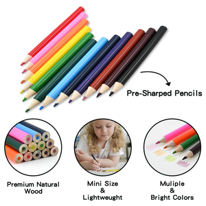 NOVISON 6 Colors Short <b>Mini</b> Pencil Set Kraft Paper Box Multi-Color Combination Children's Drawing Pencils Digital <b>Printing</b> - Product Image 4