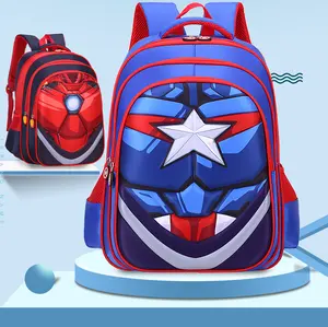 Mochila para niños con bolsa escolar de superhéroes de dibujos animados en 3D