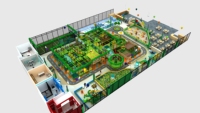 Aire de jeux sur le thème de la jungle, maison de jeu de rôle, toboggan, piscine à balles, équipement de jeu intérieur pour le développement de l'imagination des enfants, pour les centres de loisirs familiaux