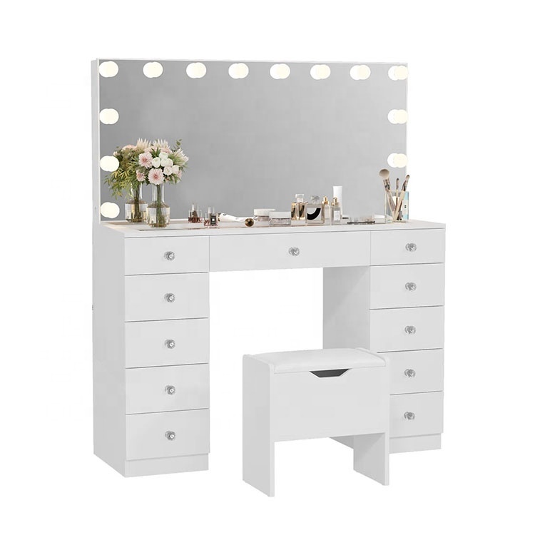 Makeup Vanity Table with LED Mirror