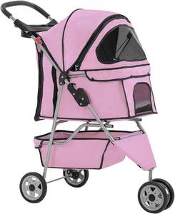Carrito Plegable para Perros Grandes, Medianos y Pequeños, Transportín para Gatos, Carrito para Mascotas de 3 Ruedas, Carrito Plegable para Perros - Product Image 4