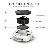 Pasokan Pabrik 2000pa 3-in-1 Robot Vacuum Cleaner Pintar Otomatis untuk Menyapu dan Mengepel Basah Kering dengan Giroskop