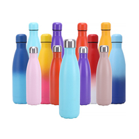 Bouteille d'eau en gros de 17 oz sans BPA, en forme de cola, avec revêtement en poudre dégradé, isolée sous vide, avec logo personnalisé