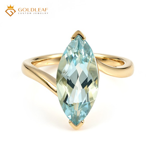 Goldleaf Custom 14K Gold Marquise Cut Lab Grown Sapphire Ring Prong Setting Classic Style for <b>Gift</b> Daily Anniversary - Product Image 5