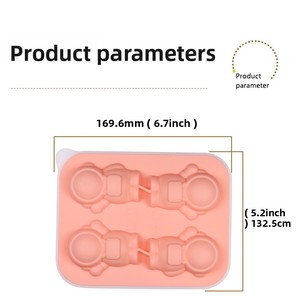 Moule à glaçons en silicone 3D personnalisé OEM ODM, design astronaute, plateau à glaçons flexible en silicone, moule à crème glacée sans BPA - Product Image 3