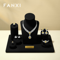 Kit de présentoirs à bijoux en microfibre pour colliers, bagues et boucles d'oreilles, idéal pour les boutiques et la vente en gros, personnalisable