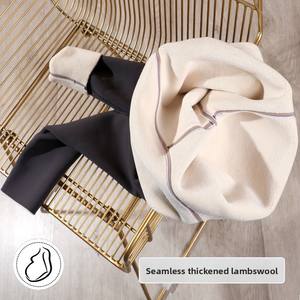 Extra Thick Lamb Fleece Outerwear <strong>Maternity</strong> Pants Winter Warm High Waist Belly Support with Adjustable Strap Shark Pants Design - Product Image 3