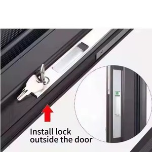 Porte pliante de cuisine en accordéon extérieur en verre et aluminium au design moderne pour <span class=keywords><strong>véranda</strong></span>, filet d'écran en acier inoxydable - Product Image 4