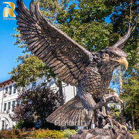 Estatua de Águila de Bronce Fundido Grande RELONG, Escultura Moderna para Decoración de Parques al Aire Libre