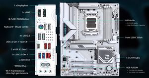 เมนบอร์ด <span class=keywords><strong>GIGABYTE</strong></span> 2025 รุ่นใหม่ B850 EAGLE WIFI7 ICE สำหรับเล่นเกมบนเดสก์ท็อป รองรับ WIFI แรม DDR5 PCIe 5.0 ช่องใส่ M.2 <span class=keywords><strong>SSD</strong></span> และ SATA รองรับฮาร์ดไดรฟ์สูงสุด <span class=keywords><strong>256GB</strong></span> - Product Image 6