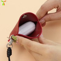 Pochette en cuir PU à suspendre au cou, mini boîte à pendentif, étui de transport pour écouteurs, sac de rangement portable pour écouteurs pour femmes et hommes