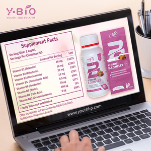 Complexe de vitamines <span class=keywords><strong>B</strong></span> <span class=keywords><strong>Bio</strong></span> Pharm |   60 comprimés/flacon Complément alimentaire de qualité alimentaire Marque privée OEM pour adultes - Product Image 5